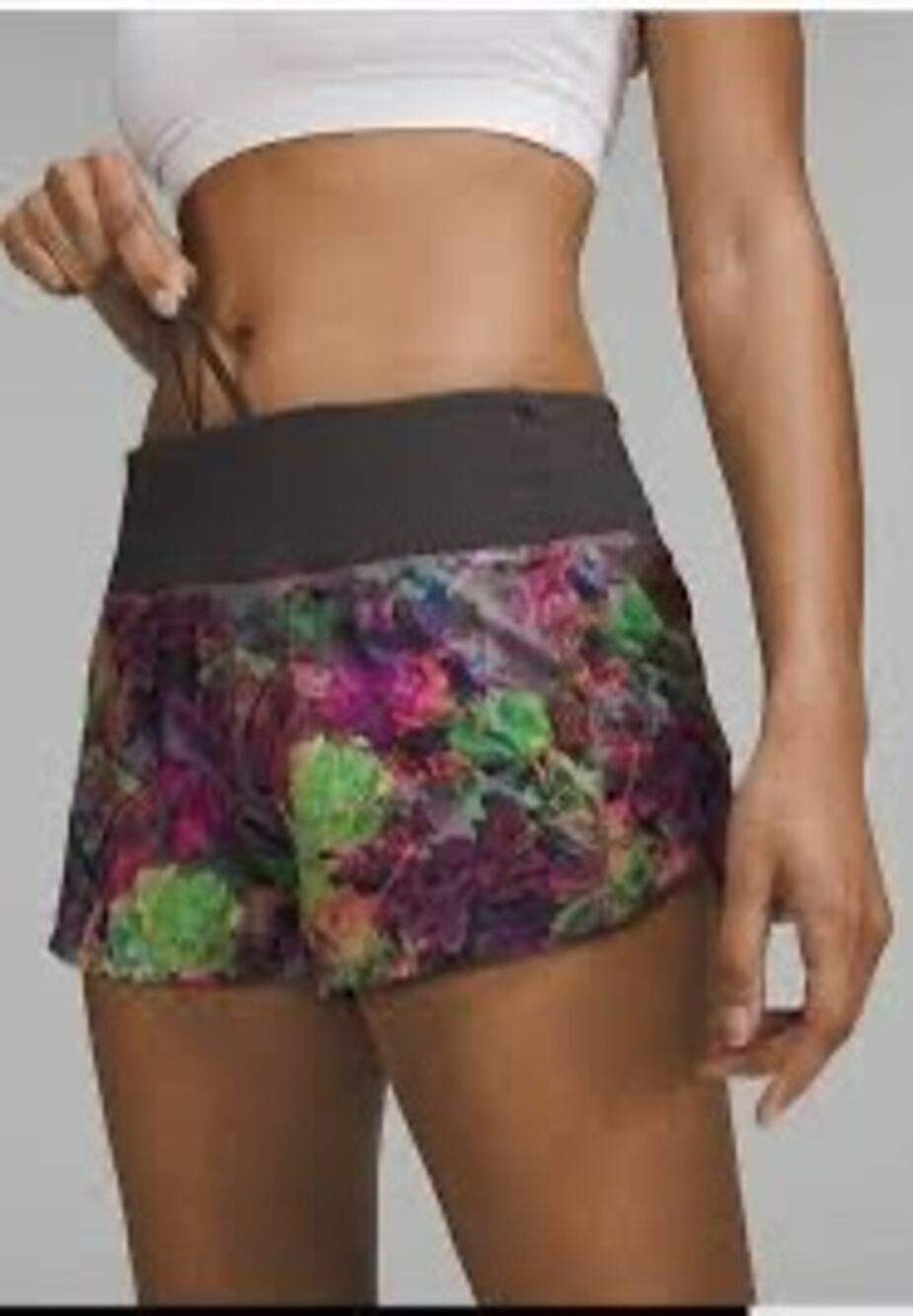 Lululemon Speed Up Mid-Rise Short 4" Lined Womens Size 12 Vivid Floral *EUC